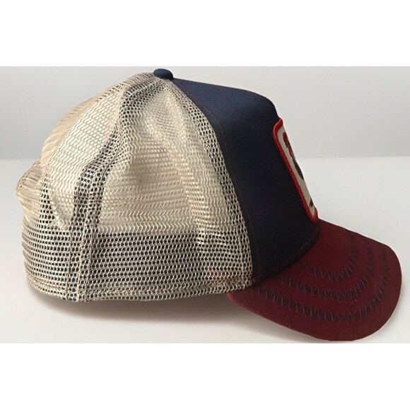 Goorin Bros Hat Cap Snap Back Trucker Patch Blue Red Mesh The Farm Mens - Picture 4 of 9